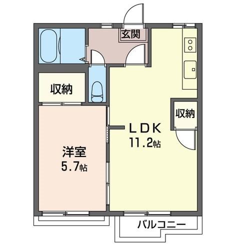 ハイネス東六月Aの間取り