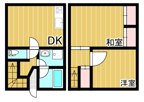 広島市南区東雲のアパートの間取り