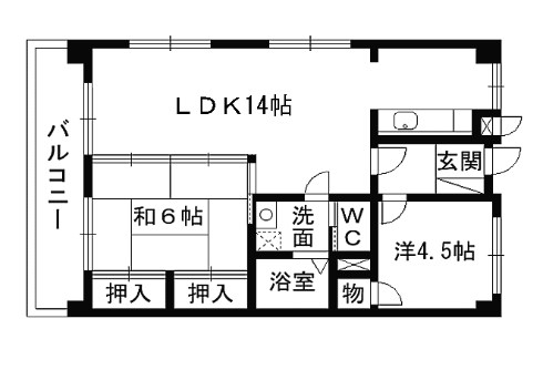 北九州市門司区原町別院のマンションの間取り