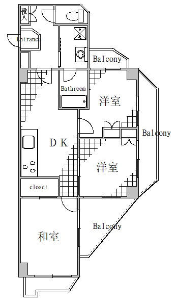 墨田区東向島のマンションの間取り