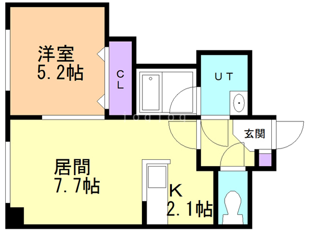 札幌市東区北十条東のマンションの間取り