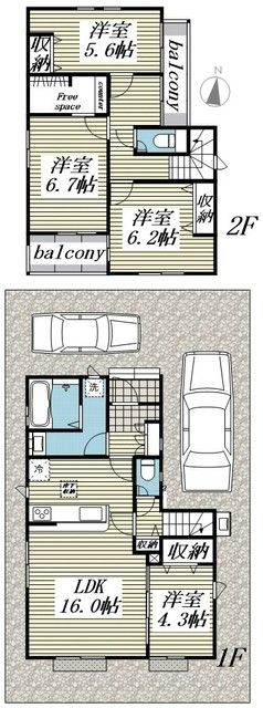 【Ｓｕｍａｉ－ｔｏ川越市的場０８の間取り】