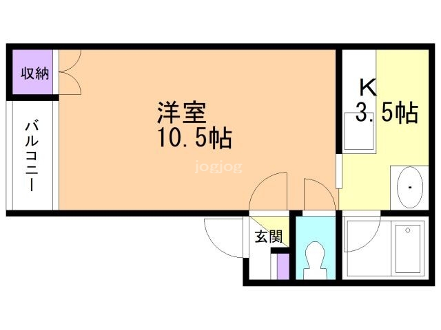 北見市中ノ島町のアパートの間取り