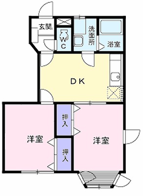 明石市大蔵八幡町のアパートの間取り