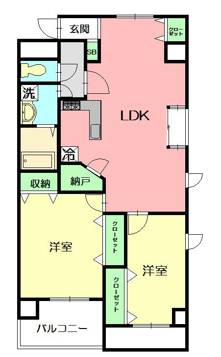 藤沢市大庭のマンションの間取り