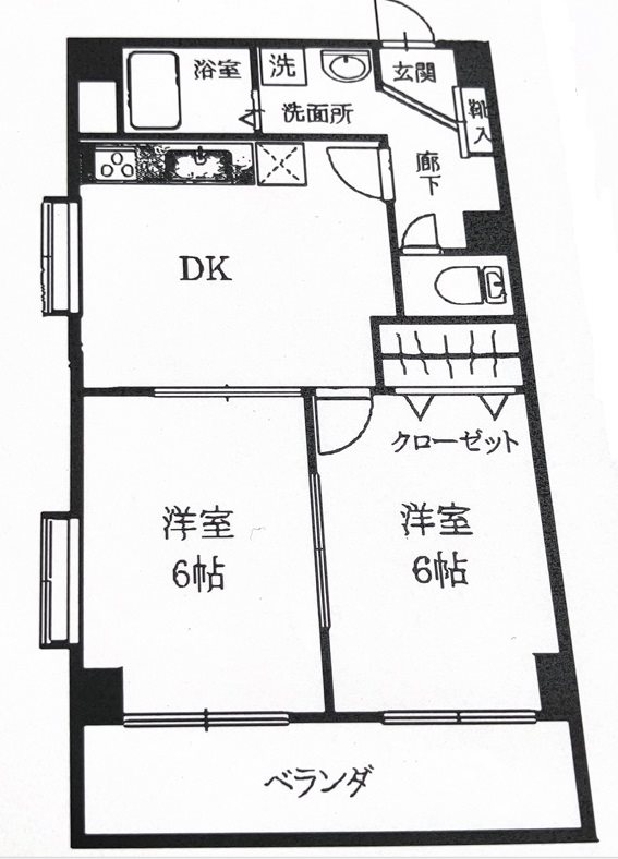 越谷市南越谷のマンションの間取り