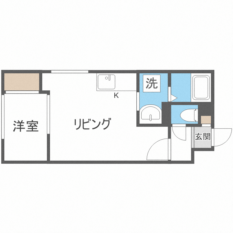 札幌市東区北二十二条東のマンションの間取り