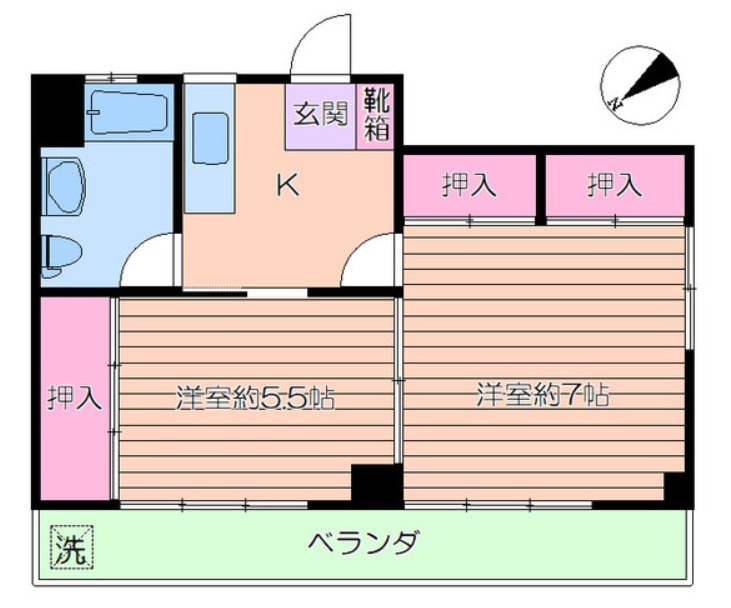 江戸川区東小松川のマンションの間取り