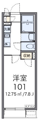 岡山市北区今保のアパートの間取り