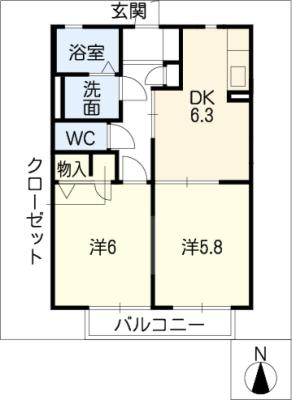 アルカンシェルＤ棟の間取り