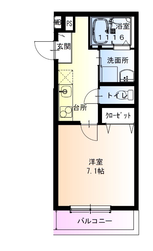 フジパレス長吉長原西III番館の間取り写真