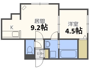 ＪＲ千歳線 恵み野駅 徒歩6分 2階建 築9年の間取り写真