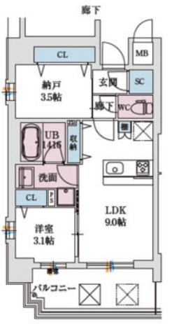 スプランディッド新大阪VIIIの間取り写真