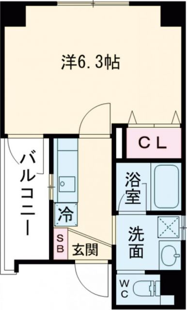 【神戸市中央区坂口通のマンションの間取り】