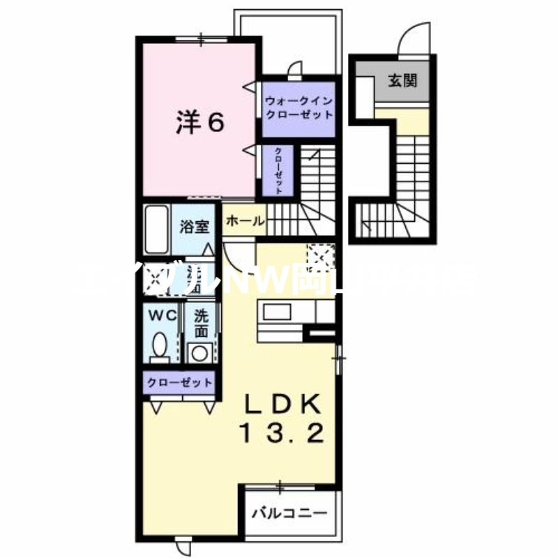 瀬戸内市長船町土師のアパートの間取り