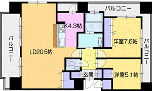 ブランズひばりが丘ステーションフロントの間取り