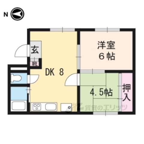 京都市上京区元真如堂町のマンションの間取り