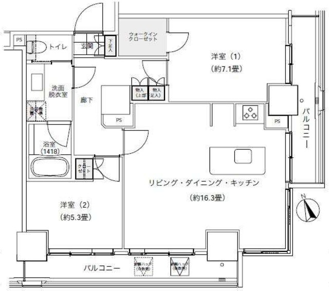 パークキューブ愛宕山タワーの間取り