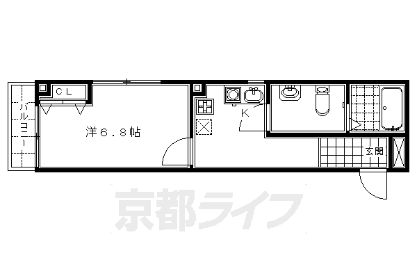 京都市東山区西御門町のマンションの間取り