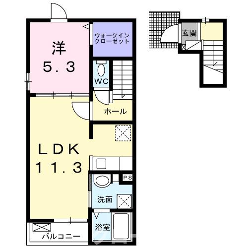 丸亀市今津町のアパートの間取り