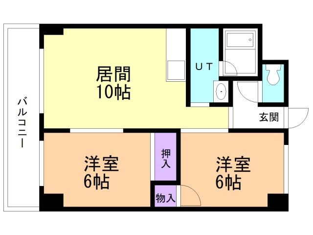 札幌市厚別区上野幌一条のマンションの間取り