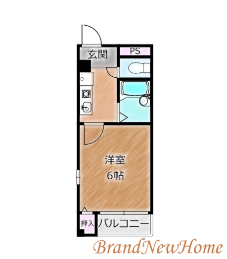 【堺市堺区甲斐町西のマンションの間取り】