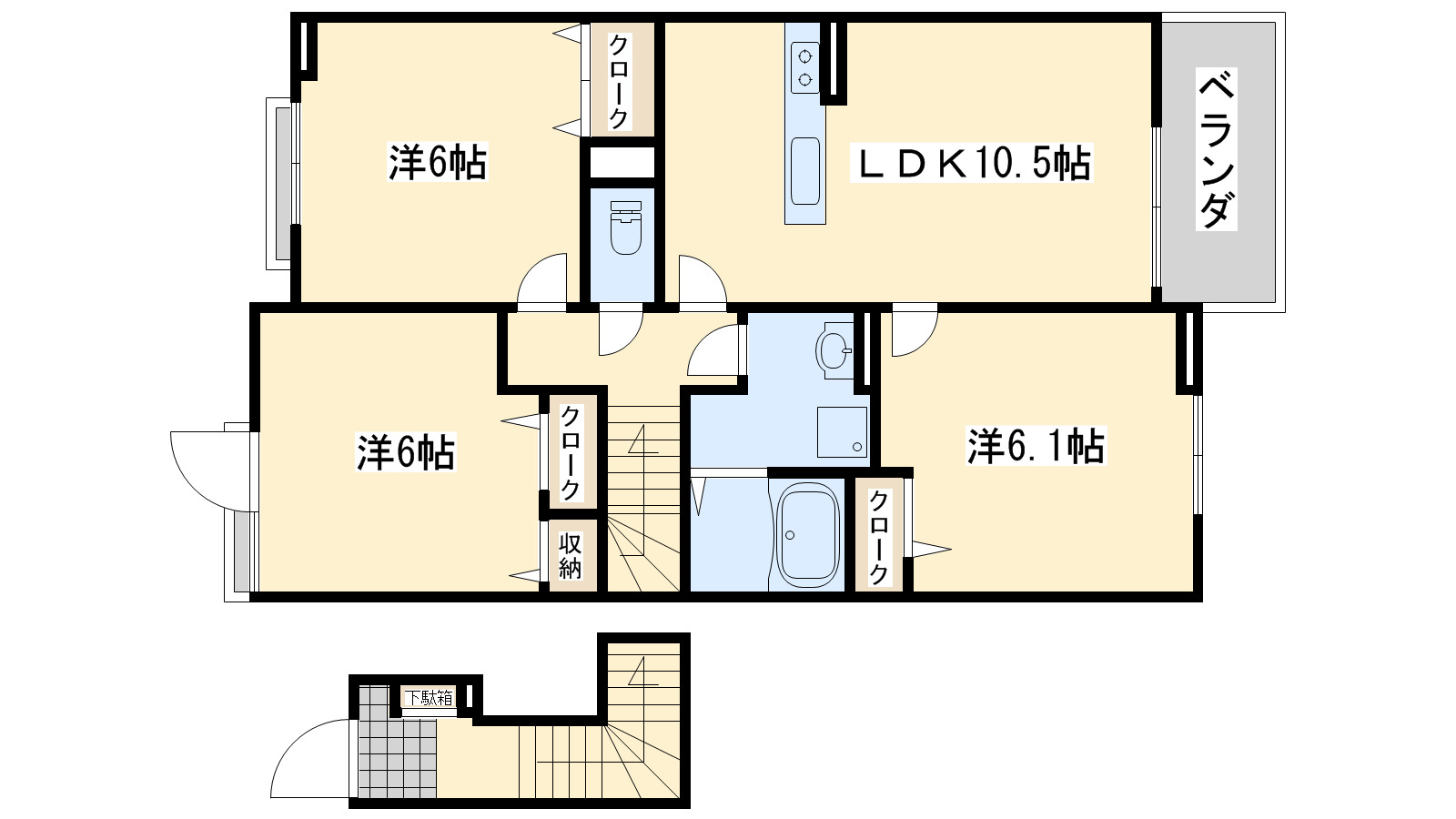 【阪南市箱作のアパートの間取り】