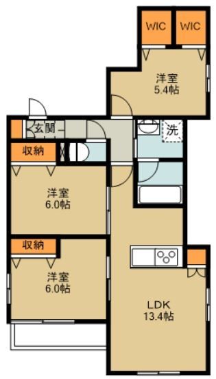 川越市中原町のマンションの間取り