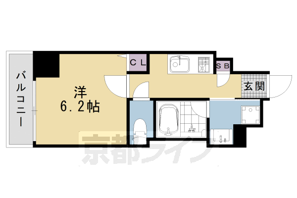 京都市下京区西七条北衣田町のマンションの間取り