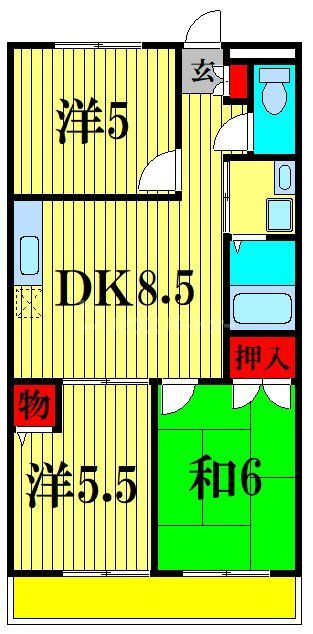 松戸市千駄堀のマンションの間取り