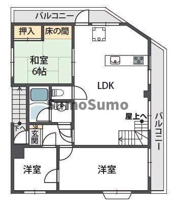 尼崎市東難波町のマンションの間取り