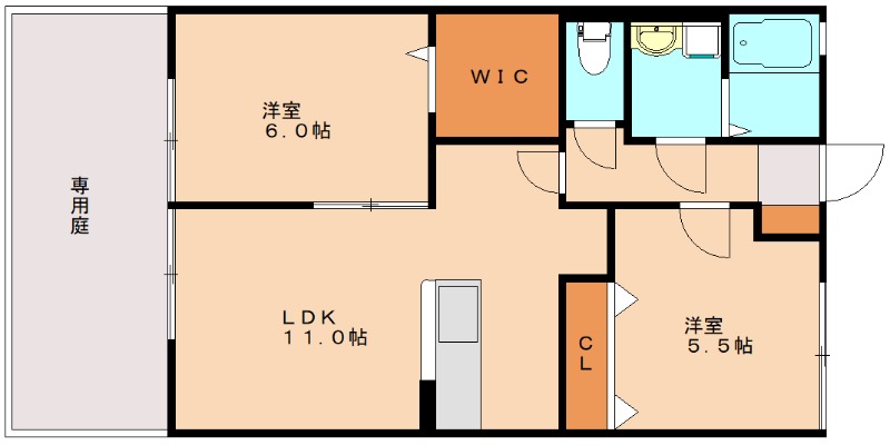 糸島市前原西のアパートの間取り