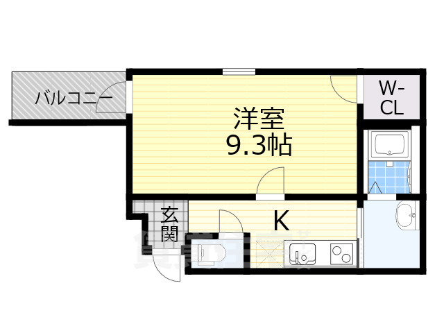 堺市北区南長尾町のアパートの間取り