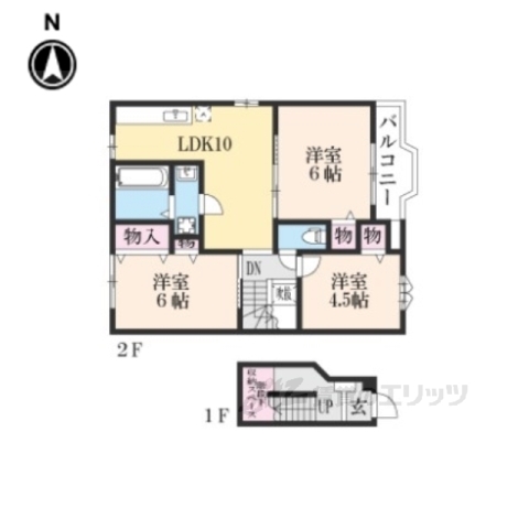 甲賀市甲賀町大原中のアパートの間取り