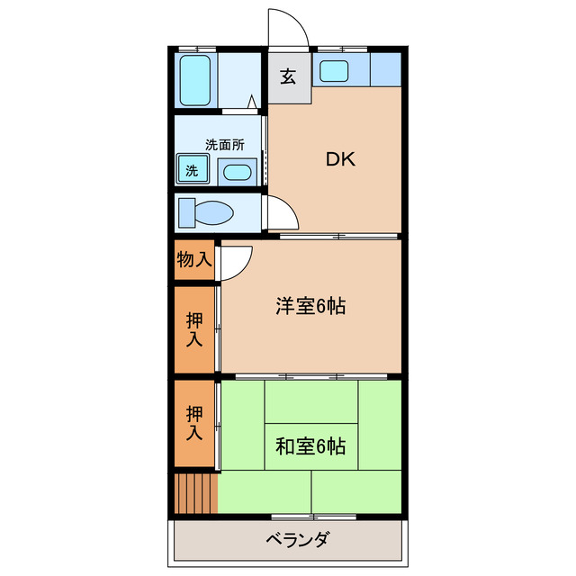 西尾市吉良町荻原のアパートの間取り