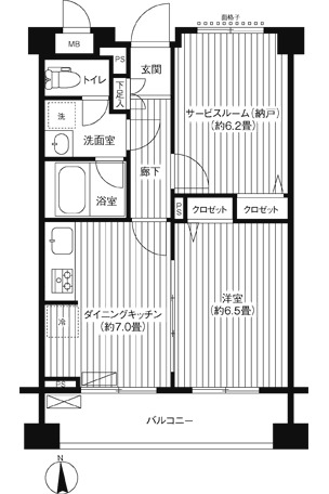 プリムヴェール西尾久　メゾンAの間取り