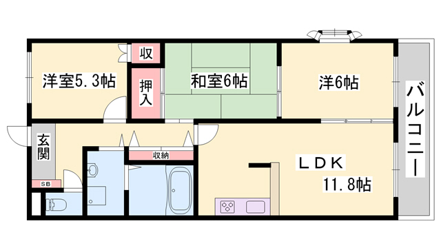 【グリーンハイツ大塩IIの間取り】