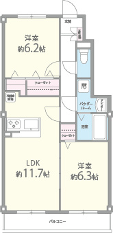 【ペルル寺門の間取り】