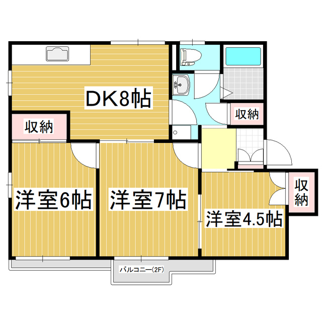 タウニー樹里Ｄ棟の間取り