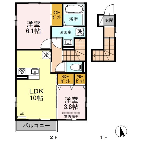 コゥジィコート晴の間取り