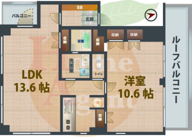 中野区本町のマンションの間取り