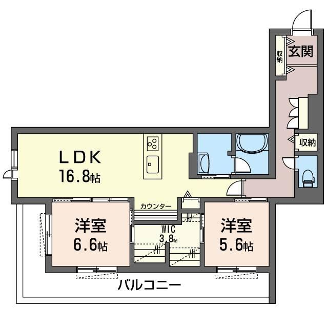 川口市芝樋ノ爪のマンションの間取り