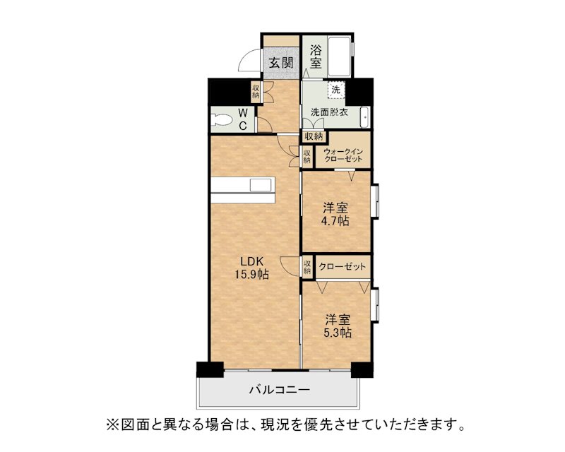 北九州市小倉北区金鶏町のマンションの間取り