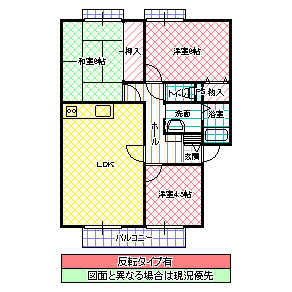 水戸市千波町のアパートの間取り