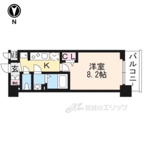 京都市南区東九条宇賀辺町のマンションの間取り