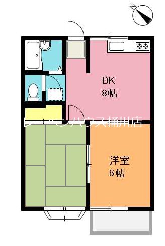 桶川市大字下日出谷のアパートの間取り