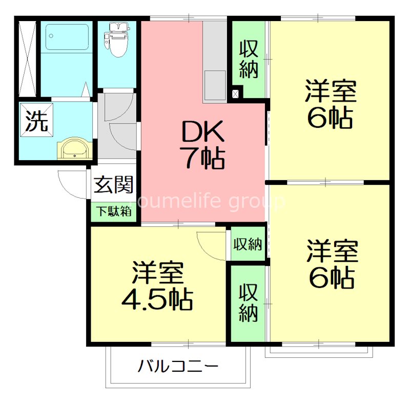 平塚市岡崎のアパートの間取り