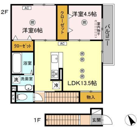 広島市中区光南のアパートの間取り