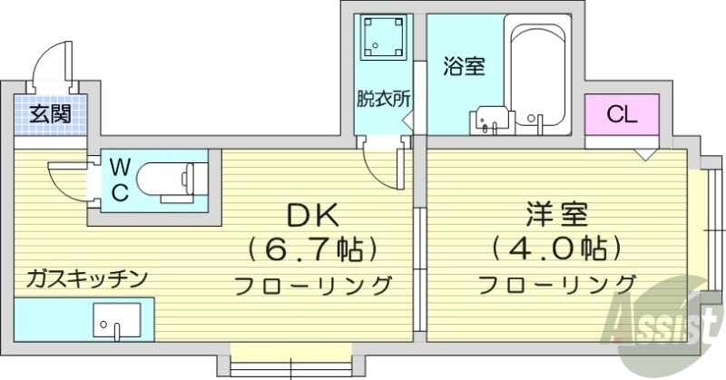パセリーナ円山B棟の間取り写真