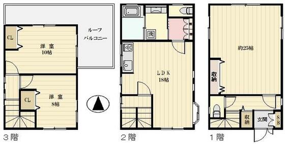 青村戸建A棟の間取り写真